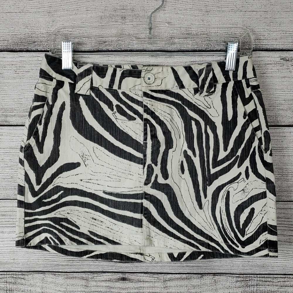 Rogan Zebra Print Mini Skirt